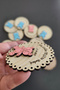 Wooden Newborn Magnet with Round Teddy Bear Figure - 20 Pieces - 4