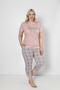 Women's Plus Size Cotton Viscose Fabric Short Sleeve Capri Suit 14495 - 4