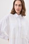 Women's White Oversize Pocket Brode Detailed Cotton Shirt - 2
