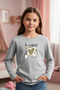 Round Neck Heart Printed Girl's Sweatshirt