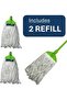 Clean & Care Cleaning Set for Home kitchen Broom Wiper Mop with Stick and Two Refill - 5