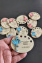 Wooden Newborn Magnet with Round Stork Figure - 20 Pieces - 4