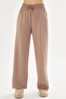 Women's Modal Fabric Comfortable Fit Wide Leg Sweatpants Brown 8101-K - 4