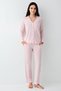Women's V-Neck Shirt Pajamas Set, Seasonal Pajamas Set 50% Modal 50% Cotton - 2