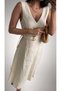 V-Neck Linen Midi Dress with Belt Detail - 2