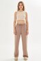 Women's Modal Fabric Comfortable Fit Wide Leg Sweatpants Brown 8101-K - 3