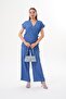 Women's Side Tie Detailed Sofia Linen Set 260106 - 260411 - 4
