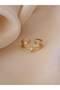 Two Rows of Star Zircon Stone Adjustable Gold Gold Color Ring