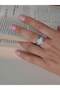 Curved Zircon Stone Model Adjustable Silver Silver Colored Ring - 2