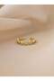 Flower Model Diamond Look Joint Cartilage Bone Adjustable Gold Gold Colored Ring - 4