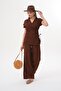 Women's Side Tie Detailed Sofia Linen Set 260106 - 260411