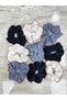 Fabric Hair Clips Multi-Colored Set of 9 Elastic Non-Slip with Sewing Detail - 2