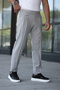 Old Money Fabric Trousers with Belted Pleated Belt Detail - 4
