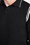 Men's Slim Fit Slim Fit Long Sleeve Polo Neck Striped Black Sweater - 3