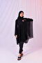 Short Kimono Pareo - Hijab Pareo - Stretchy Lycra Tulle Black 180X135 cm - 4