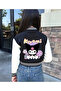 Girl's Kuromi Printed Black and White Color Buttoned College Jacket - 3