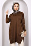 Brown Mercerized Casual Knitwear Tunic - 3
