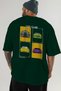 Car Club Back Printed Green Oversize T-Shirt Men's Women's 100% Cotton Crew Neck T-Shirt - 6