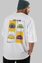 Car Club Back Printed White Oversize T-Shirt Men's Women's 100% Cotton Crew Neck T-Shirt - 7