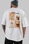 Coffee Club Back Printed White Oversize T-Shirt Men's Women's 100% Cotton Crew Neck T-Shirt - 5