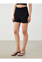 Two Mt Shop Quality Lcw Vision Black Women's Shorts with Elastic Waist and Lace - 2