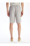 Gray Comfortable Fit Linen Blend Men's Shorts - 4