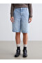 Alita City Xside Blue Denim Straight Bermuda Women's Jean Shorts with a Difference - 4