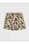 Patterned Women's Shorts with Elastic Waist - 6