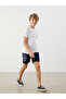 Lcw Kids Navy Blue Elastic Waist Tokyo Printed Boys Shorts