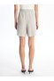 Lcwaikiki Classic - Blue Striped Linen Blend Rubber Waist Women's Shorts - 4