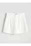 Two Mt Shop Quality Xside White Loose Fit Pleated Women's Shorts - 5