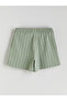 Two Mt Shop Quality Lcw Vision Green Textured Women's Shorts with Elastic Waist - 6
