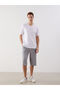 Gray Standard Fit Men's Shorts with Waist Tie Detail