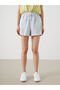 Two Mt Shop Quality Women's Striped Linen Blend Shorts with Elastic Waist - 2