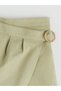 Nevavm with Difference Lcw Kids Green Elastic Waist Linen Blend Girls Shorts Skirt S5Eu00Z4-Z3J - 4