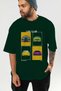 Car Club Front Printed Green Oversize T-Shirt Men's Women's 100% Cotton Crew Neck T-Shirt - 6