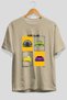 Car Club Front Printed Beige Oversize T-Shirt Men's Women's 100% Cotton Crew Neck T-Shirt - 2