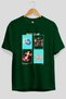 Music Club Front Printed Green Oversize T-Shirt Men's Women's 100% Cotton Crew Neck T-Shirt - 2