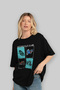 Motorcycle Club Front Printed Black Oversize T-Shirt Men's Women's 100% Cotton Crew Neck T-Shirt - 4
