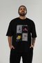 Football Club Front Printed Black Oversize T-Shirt Men's Women's 100% Cotton Crew Neck T-Shirt - 6