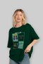 Gym Club Front Printed Green Oversize T-Shirt Men's Women's 100% Cotton Crew Neck T-Shirt - 4