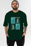 Mythology Club Front Printed Green Oversize T-Shirt Men Women 100% Cotton Crew Neck T-Shirt