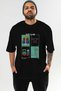 Gym Club Front Printed Black Oversize T-Shirt Men's Women's 100% Cotton Crew Neck T-Shirt
