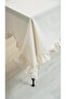 مفرش طاولة بتفاصيل كشكشة بيج مقاس 110x110 سم - 4
