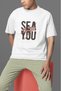 Men/Women Sea You Transfer Printed Round Neck Short Sleeve T-Shirt