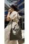 Women's Suede Soft Leather Hand and Shoulder Bag with Snap Fasteners and Internal Compartment