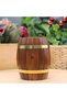 Special Production Brass Pedestal Wooden Mini Barrel Piggy Bank Vintage Antique Style Decorative Gift Design - 8