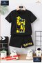 Children's Unisex “Pikhacu Cantali Yellow Fon“ Custom Printed Crew Neck T-Shirt - Shorts Set