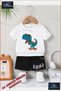 Kids Unisex “Rawr Dino Skateboarding“ Custom Printed Crew Neck T-Shirt - Shorts Set