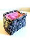 Pink Snakeskin Pattern Fabric Puffer Hidden Scholarship Clutch Bag - 4